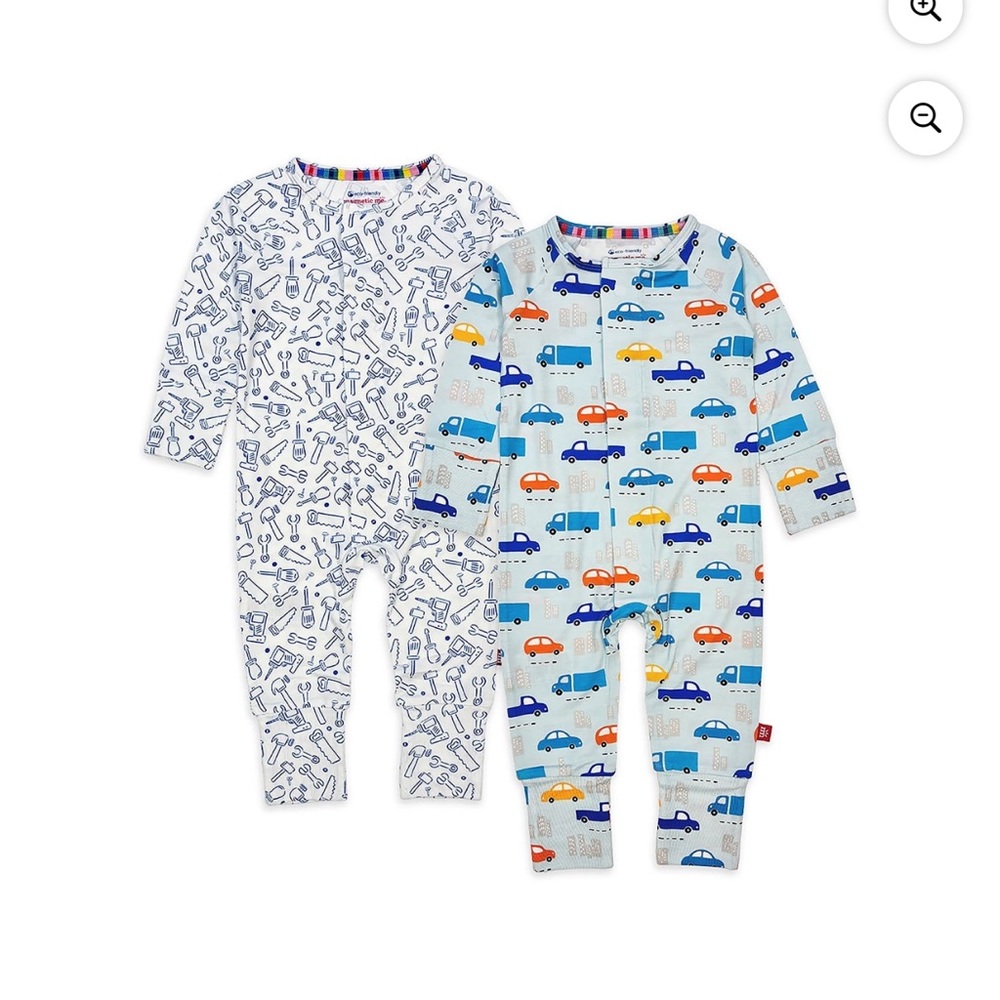 Magnetic Me Colorful Car and Tools Print Baby Onesies